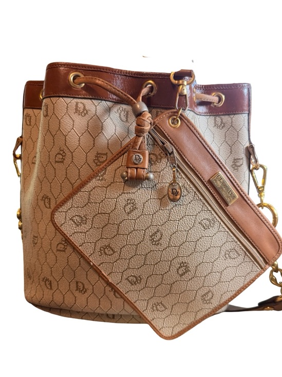 Dior Handbags - ❌SOLD ❌Christian Dior Honeycomb Canvas Shoulder with Pochette